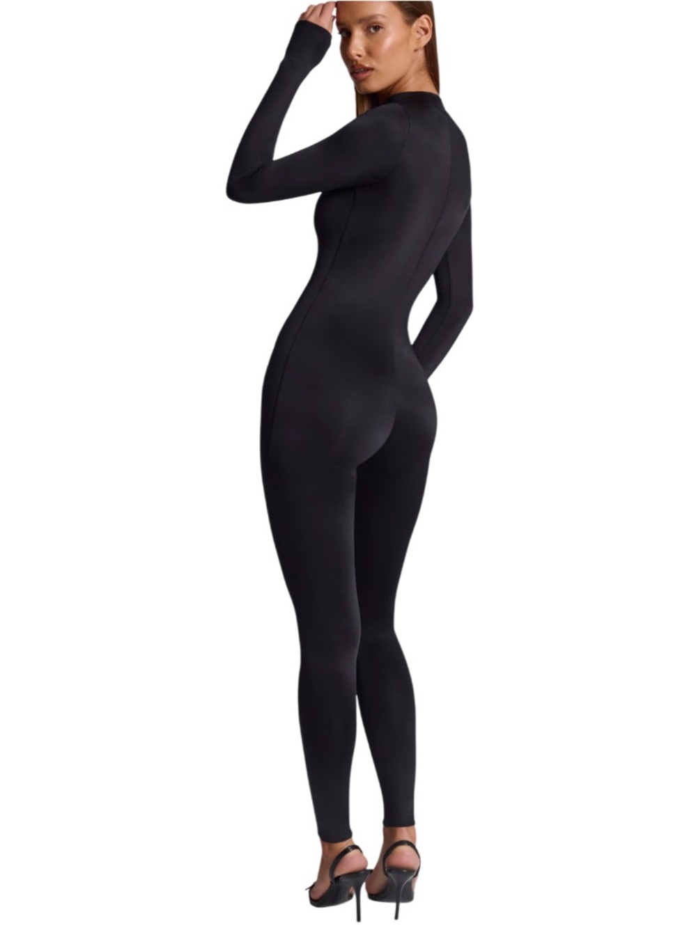Oh Polly Musa Black Long Sleeve Unitard Jumpsuit Bodycon US 2 - Picture 2 of 12